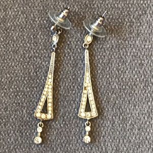 Bling! Dangly silver & cubic zirconium earrings